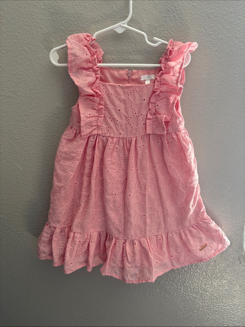 Tahari Pink Eyelet Ruffle Dress for Girls